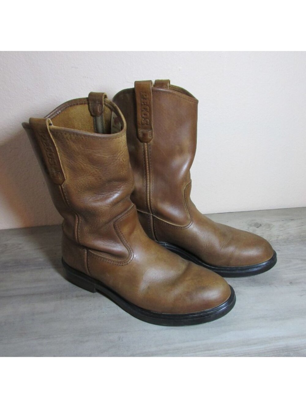 Red Wing Men's 9.5 Supersole Soft Toe 11" Pull On Boots Brown 1105 PECOS